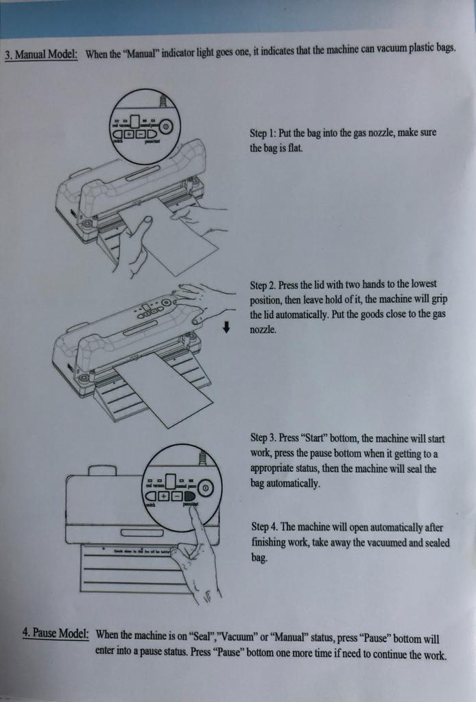 Vacuum machine manually mod3